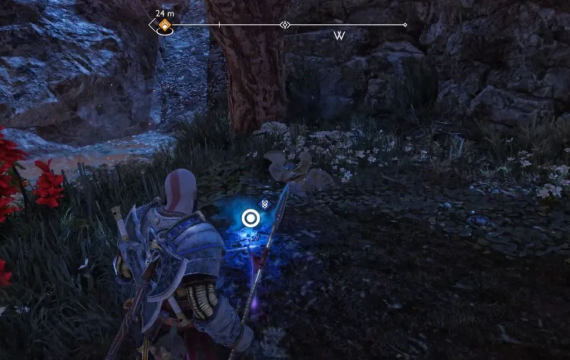 Pick the glowing scroll located inside the tunnel’s path (Image via Santa Monica Studio)